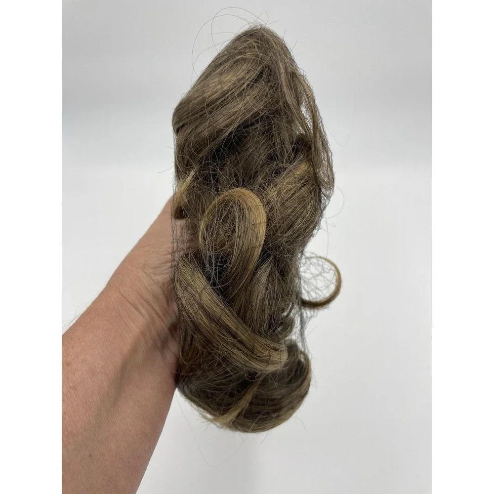 Ponytail Hair Extension Drawstring w/Clip Combs Hair Bun New in‎ Netting Brown